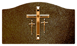 DASHELL-517-CP-SH-BR Copper 3 Crosses Shimmer Brown Background